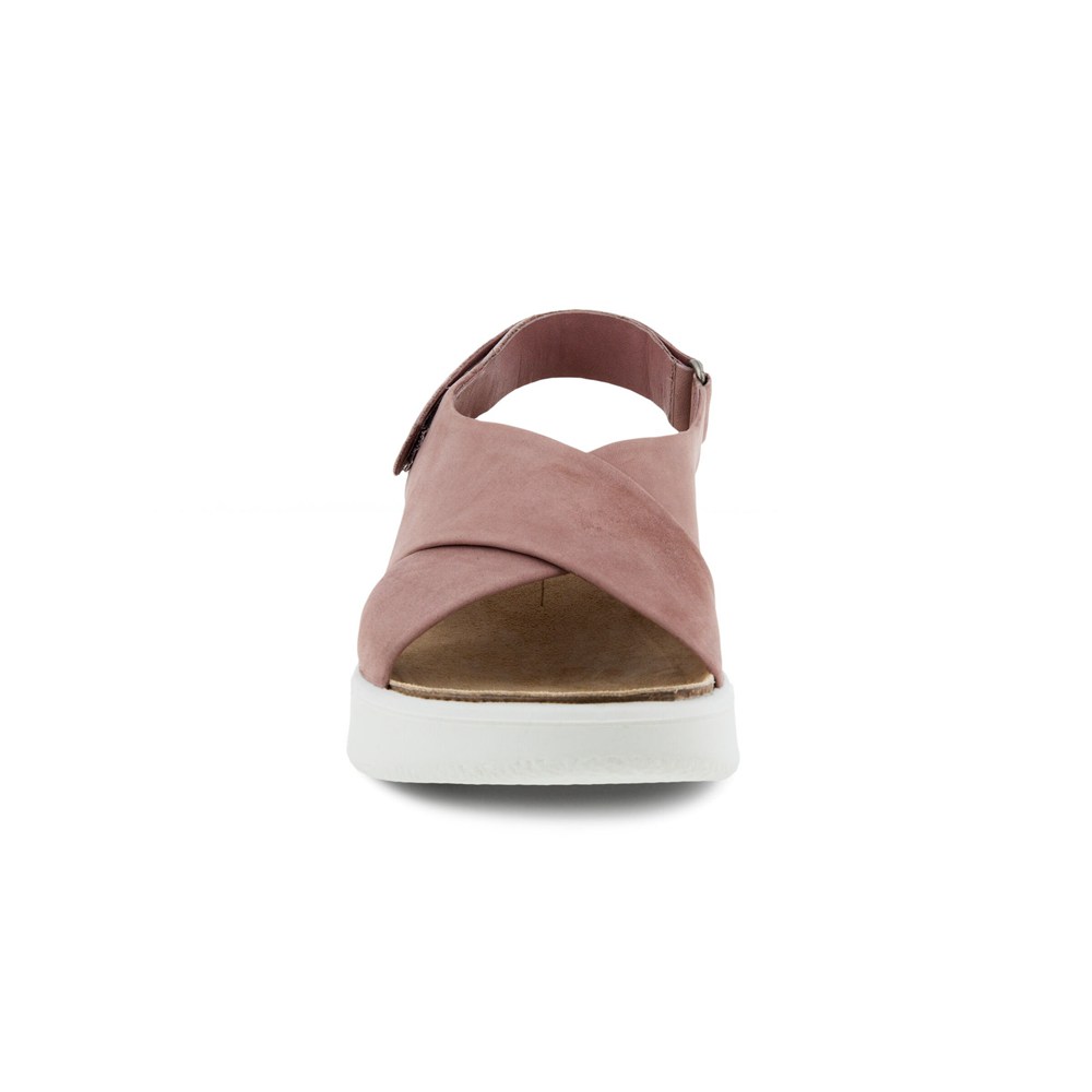Womens Sandals - ECCO Flowt Wedge Cork - Pink - 8154DZQIK